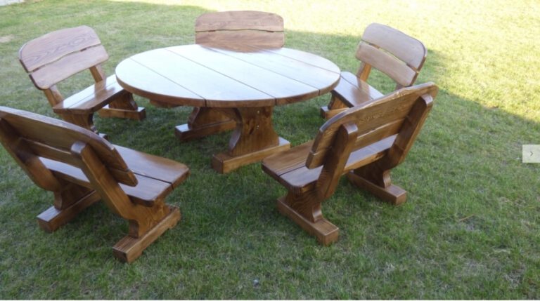 Terrassenmöbel Runder Tisch | naturstammhaus.online