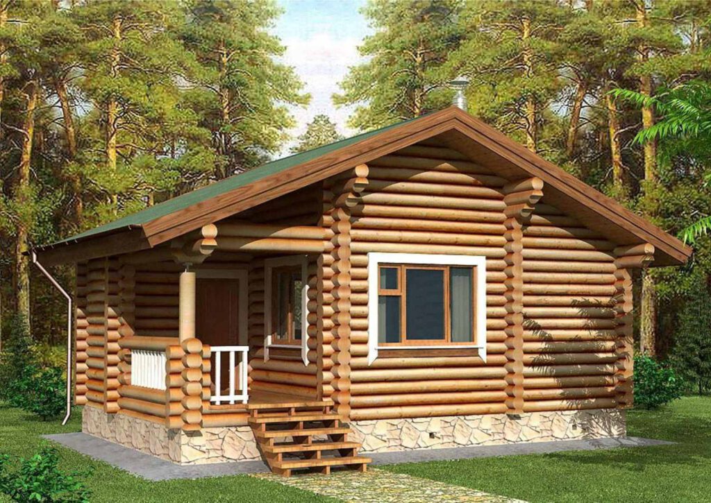 Blockstamm Sauna, Gartensauna aus Polen